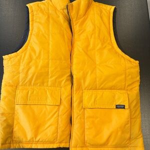 Abercrombie & Fitch REVERSIBLE Yellow & Navy Blue Puffer Vest Women’s Preloved